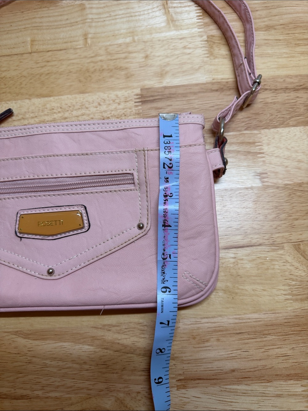 Rosetti Light Pink Crossbody Bag with Front Zip Pocket - Picture 7 of 10